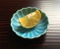 菊花豆皿トルコブルー